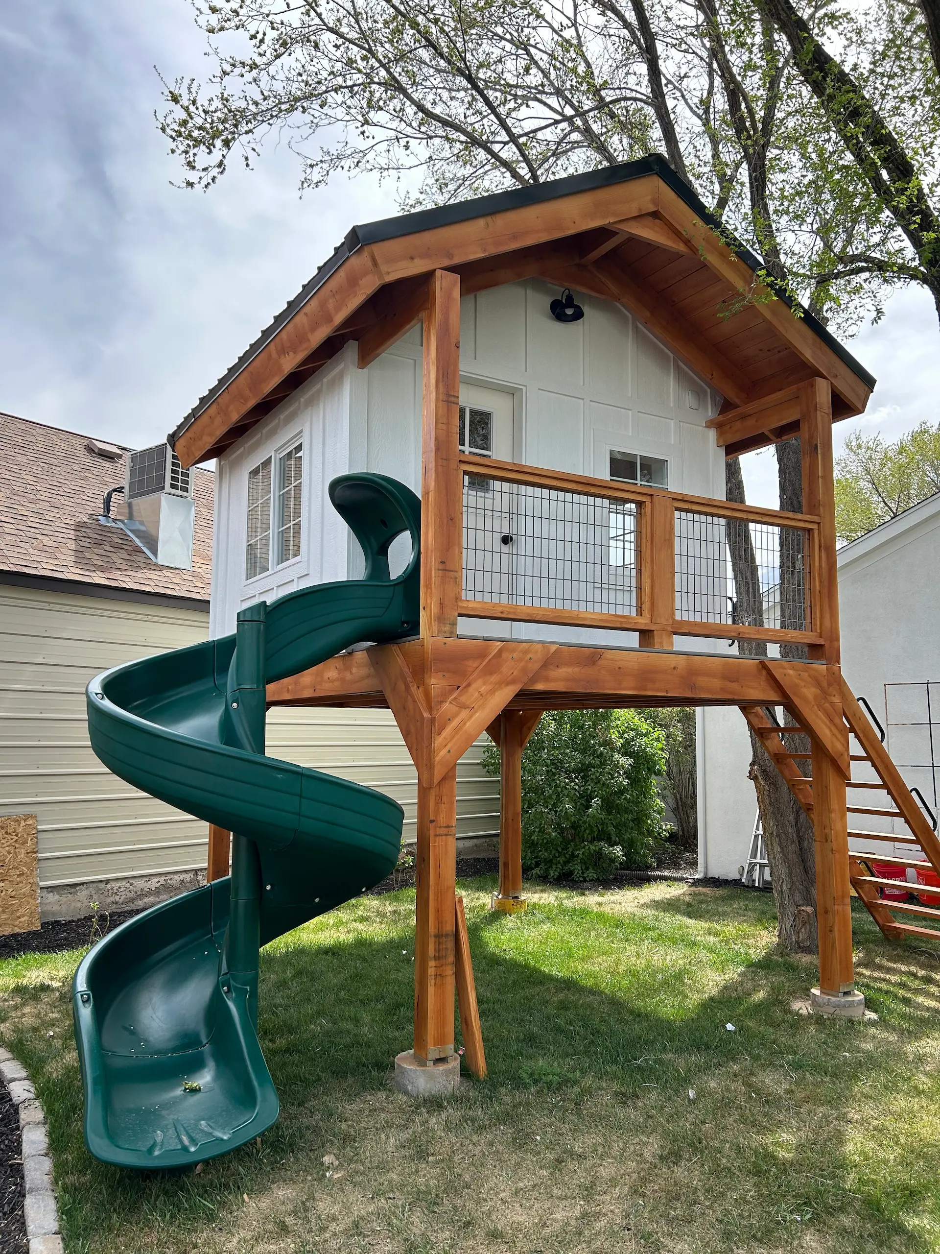 Custom backyard playhouse build